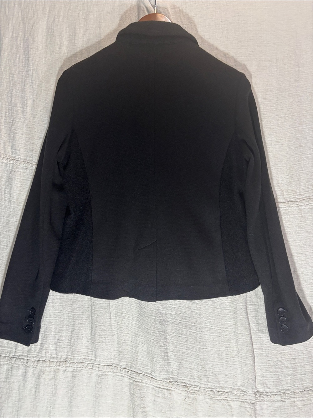 Talbots Black Mixed Media Two Button Tailored Women's Blazer Jacket Size 8 EUC - Picture 7 of 7